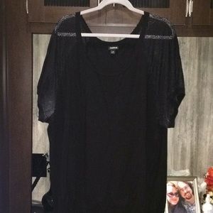 Stretchy Sweater with Sheer Sleeves